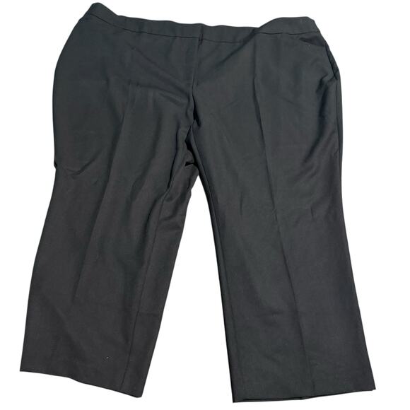 Avenue Black Button Zip Stretch Dress Pants, Black, Plus Size 30W Petite - Picture 2 of 7